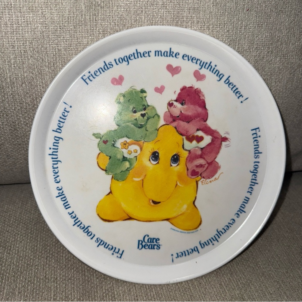 VINTAGE Silite Care Bears 8.25” Plate - Friends Together Make Everything Better!